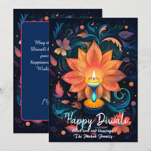 Carte de vœux Diwali Petal Light Wishes