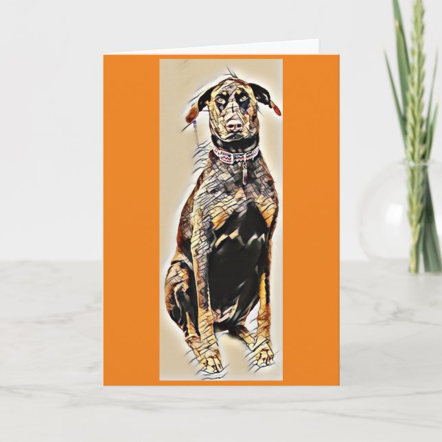 Carte de voeux Doberman (Devant)