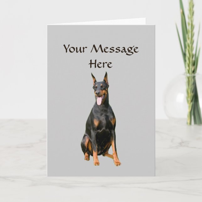 Carte de voeux Doberman Pinscher (Devant)