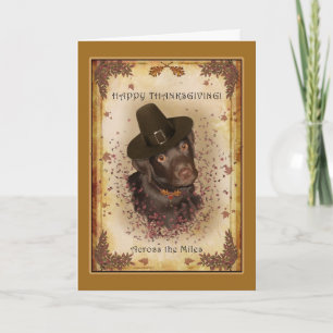 Carte de voeux Dog Thanksgiving à travers les mile