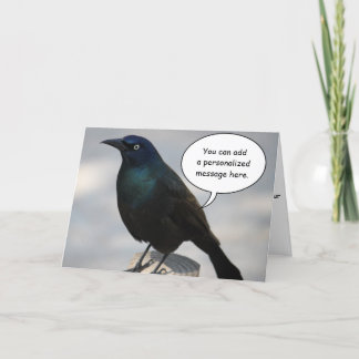 Carte de voeux d'oiseau de Grackle