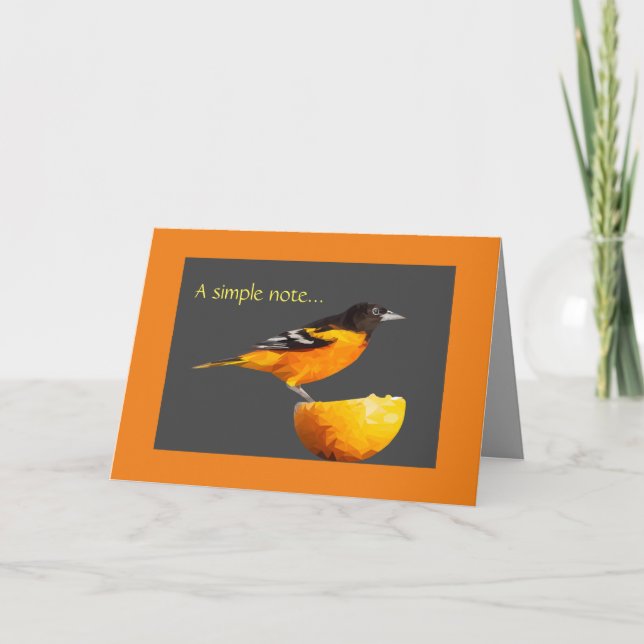 Carte de voeux d'Oiseaux Orioles Plutôt Minimalist (Devant)