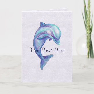Carte de voeux Dolphin bleu