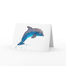 Carte de voeux Dolphin Watercolor