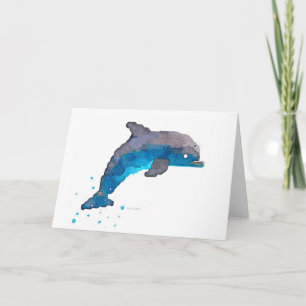 Carte de voeux Dolphin Watercolor