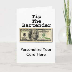 Carte de vœux - DONNE UN POURBOIRE AU BARMAN !