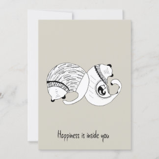 Carte de voeux Doodle Grey Chats Famille Grossesse
