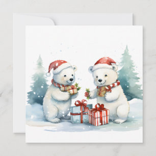 Carte de vœux d'ours polaires