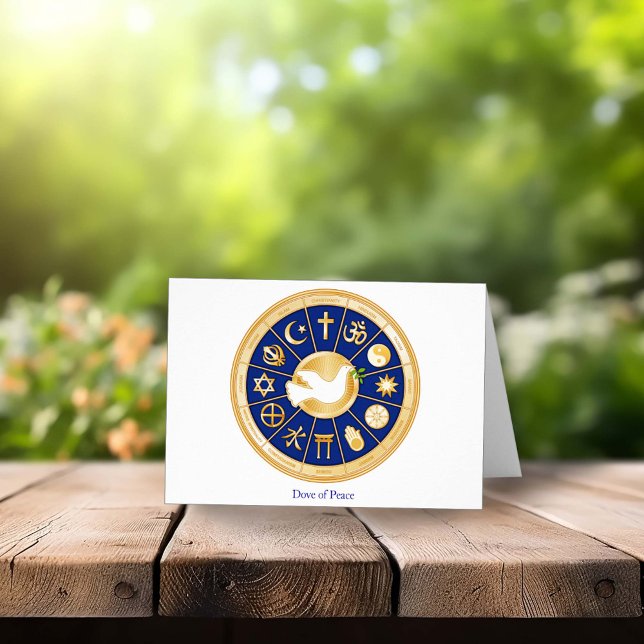 Carte de voeux Dove of Peace de la Personnaliser 4 (Customize Dove of Peace Greeting Card. Peace, Harmony, Diversity, Faith)