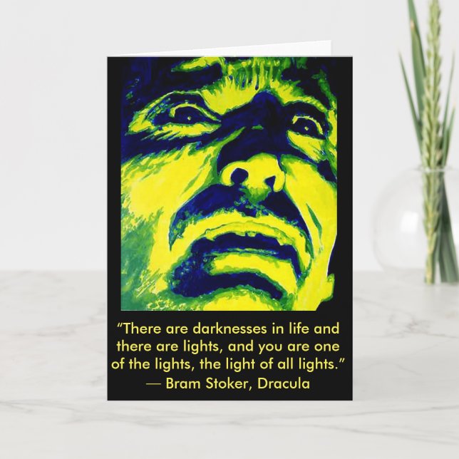 Carte de voeux Dracula Christopher Lee Halloween (Devant)