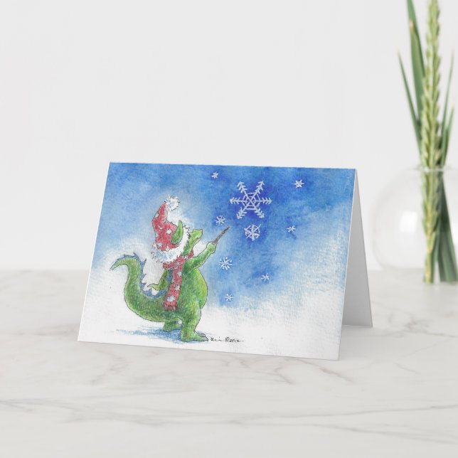 Carte de voeux Dragon Assistant d'hiver (Devant)