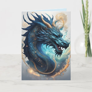 carte de vœux dragon de nuage