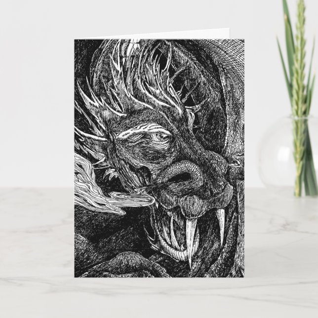 Carte de voeux Dragon "Joyeux anniversaire" (Devant)