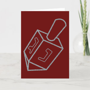 Carte de voeux Dreidel Hanoukka Parties scintillan