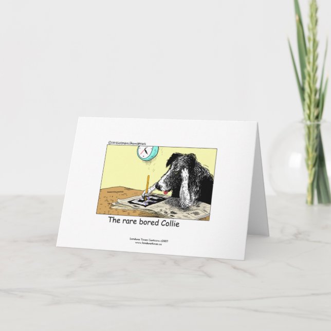 Carte de voeux drôle Collie Bordure (Devant)