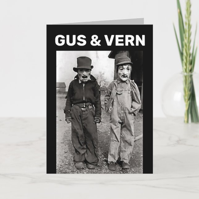 CARTE DE VOEUX DRÔLE COSTUMES HISTORIQUES HALLOWEE (Devant)