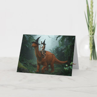 Carte de vœux drôle de Brontosaurus pour Halloween