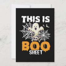 Carte de vœux drôle de fantôme pour Halloween Boo 