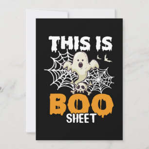 Carte de vœux drôle de fantôme pour Halloween Boo 