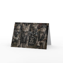 Carte de vœux drôle de groupe de punk Tabby