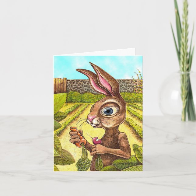 Carte de vœux drôle de lapin (Devant)