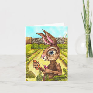 Carte de vœux drôle de lapin
