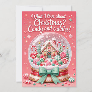 Carte de vœux drôle de Noël Bonbons et Câlins