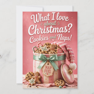 Carte de vœux drôle de Noël Bonbons et Câlins
