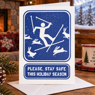 Carte de vœux drôle de vacances de ski - Noël Bunn