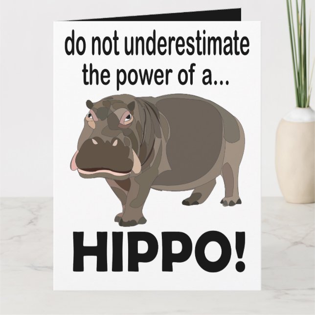 Carte de vœux drôle d'hippopotame d'animal d'hippo (Devant)
