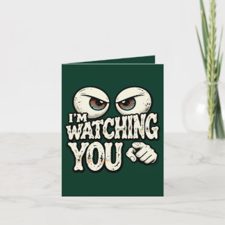 Carte de vœux drôle "JE VOUS REGARDE" aux yeux rét