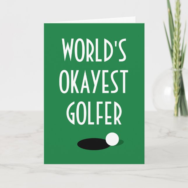 Carte de vœux drôle pour golfeur "Assez bon golfeu (Devant)