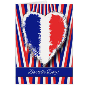Carte de voeux du 11 juillet avec coeur patriotiqu
