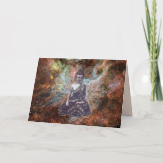carte de voeux du bouddha de méditation
