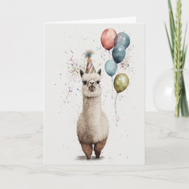 Carte de voeux du Casquette du parti Alpaca et des (Devant)