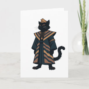 Carte de vœux du chat noir Pharaoh