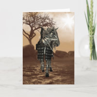 Carte de voeux du cheval de guerre