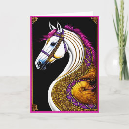 Carte de vœux du cheval pour le Nouvel An chinois
