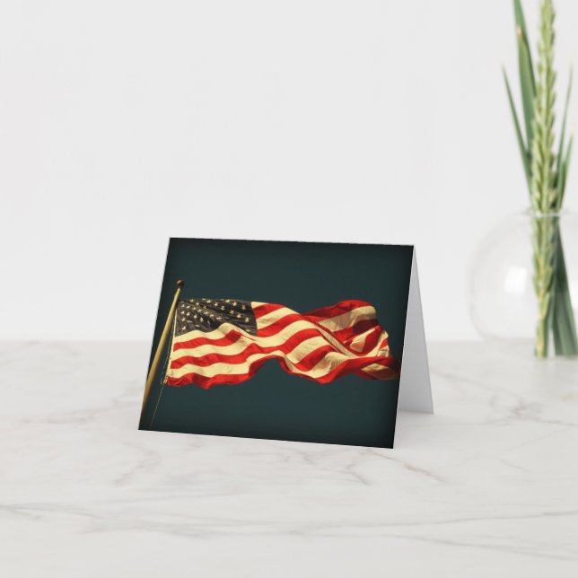 Carte de vœux du drapeau américain patriotique (Devant)
