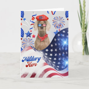 Carte de voeux du héros militaire Weimaraner