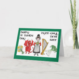 Carte de voeux du jour de St David : Bilingue