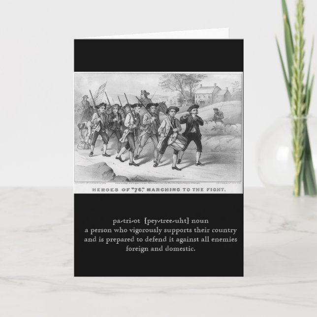 Carte de voeux du jour de vétéran de patriotes (Devant)