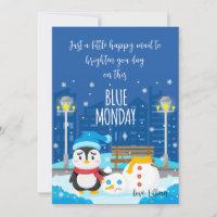 Carte de voeux du lundi bleu