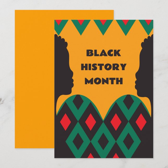 Carte de voeux du mois de l'histoire noire (Devant / Derrière)