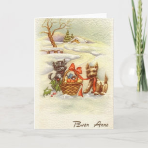 Carte de voeux du Nouvel An italien vintage