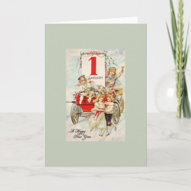 Carte de voeux du Nouvel An victorien (Devant)
