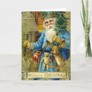 Carte de voeux du Père Noël Vieux Monde