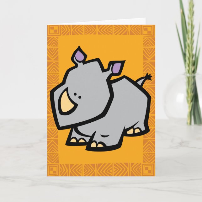 Carte de voeux du Puzzle de Wildlife Rhino (Devant)