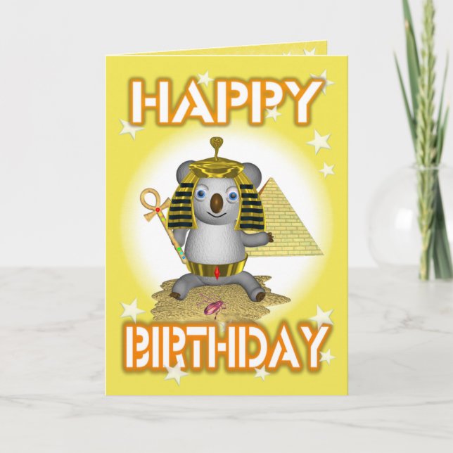 Carte de voeux du Roi Tut de joyeux anniversaire (Devant)