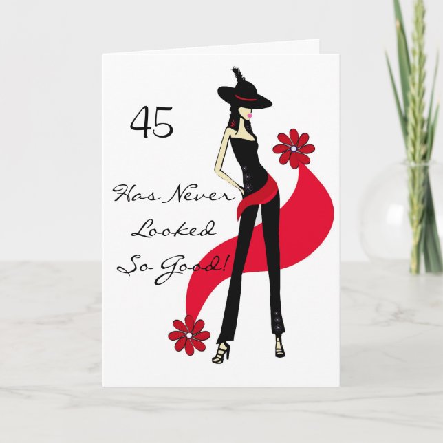 Carte de voeux d'un rouge ardent de l'anniversaire (Devant)
